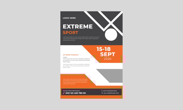 Extreme sport flyer template, Layout poster template design for sport event, Tournament or championship flyer. vector