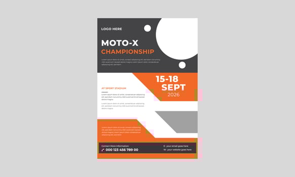 Extreme sport flyer template, Layout poster template design for sport event, Tournament or championship flyer. vector