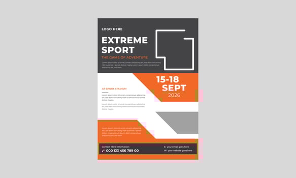 Extreme sport flyer template, Layout poster template design for sport event, Tournament or championship flyer. vector