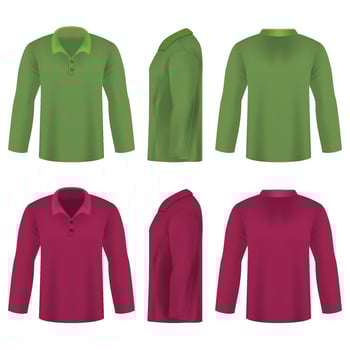 Manly Color Alternative Polo Sleeve Tshirt Set vector