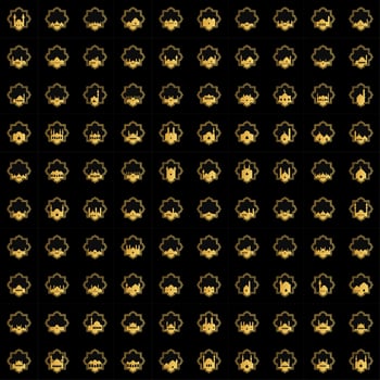 Set of mosque ornament illustration vector
