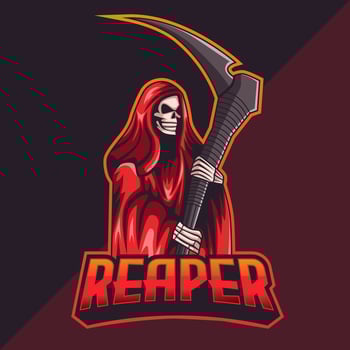 vector of skull grim reaper mascot