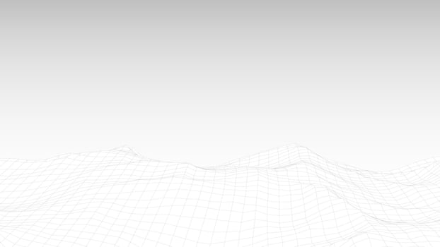 Mountain mesh in flight abstract illustration. Gray polygonal geometric grid hills with digital top view outline massive rocks of everest and vector cordillera