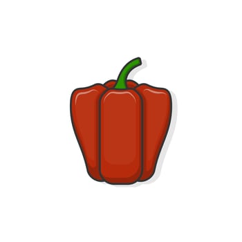Vector illustration of paprika vegetable on white background