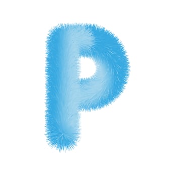 Feathered letter P font vector. Easy editable letters. vector
