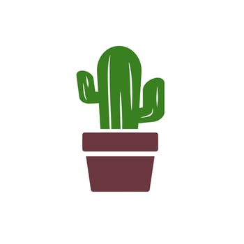 vector cactus isolated on a white background. cactus symbol in cartoon style for your website design. Vector illustration.