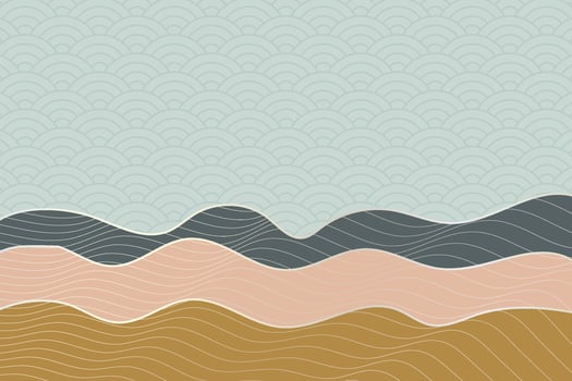 abstract wave style background with geometric japanese pattern and wavy striped lines vector