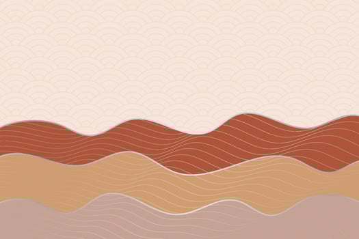 abstract wave style background with geometric japanese pattern and wavy striped lines vector