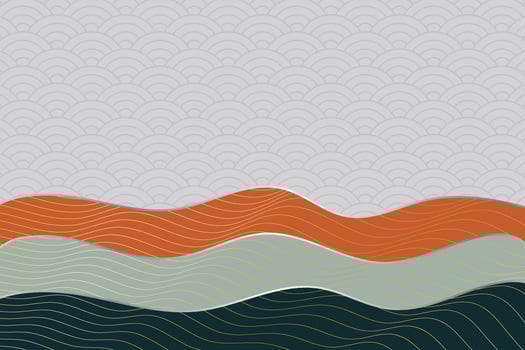 abstract wave style background with geometric japanese pattern and wavy striped lines vector