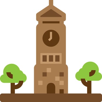 watch tower city flat icon vector