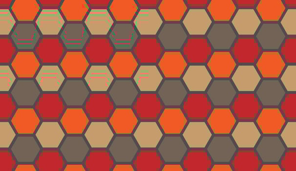 Seamless pattern. Hexagon ornament. Tile background. Ethnic motifs. Geometric web design. Mosaic textile print. vector