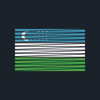 Uzbekistan Flag Brush. National Flag vector