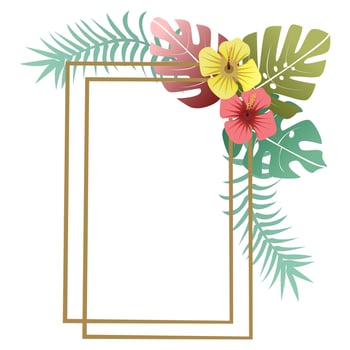 Modern tropical border. vector