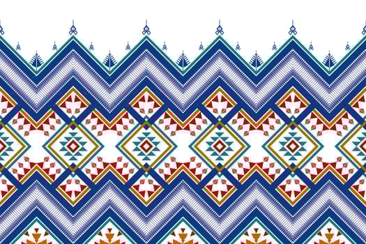 Geometric ethnic seamless pattern design. Aztec fabric carpet mandala ornament chevron textile decoration wallpaper. Tribal boho turkey African American traditional embroidery background vector