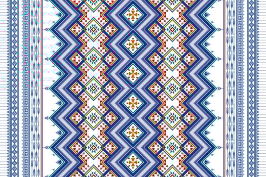 Geometric ethnic seamless pattern design. Aztec fabric carpet mandala ornament chevron textile decoration wallpaper. Tribal boho turkey African American traditional embroidery background vector