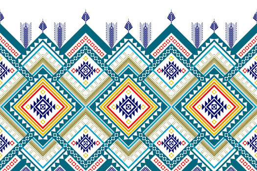 Geometric ethnic seamless pattern design. Aztec fabric carpet mandala ornament chevron textile decoration wallpaper. Tribal turkey African Indian traditional embroidery ornament background vector