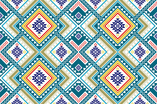 Geometric ethnic seamless pattern design. Aztec fabric carpet mandala ornament chevron textile decoration wallpaper. Tribal turkey African Indian traditional embroidery ornament background vector