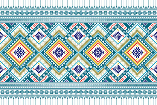 Geometric ethnic seamless pattern design. Aztec fabric carpet mandala ornament chevron textile decoration wallpaper. Tribal turkey African Indian traditional embroidery ornament background vector