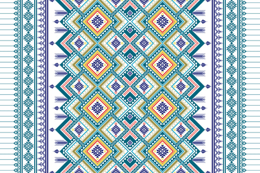 Geometric ethnic seamless pattern design. Aztec fabric carpet mandala ornament chevron textile decoration wallpaper. Tribal turkey African Indian traditional embroidery ornament background vector