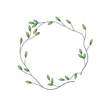 Doodle wreath frame on white background. - Vector. vector