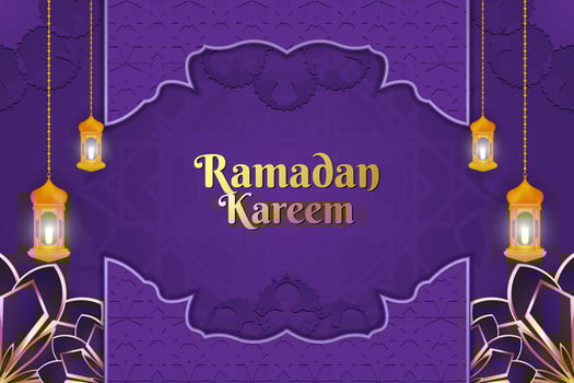 Ramadan Kareem stylish Islamic background purple color with element vector