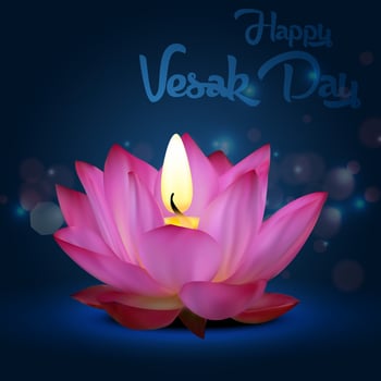 Vesak Day on blue background vector