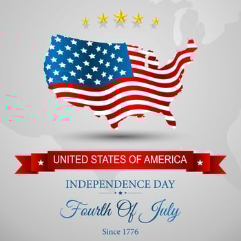 American Flag map for Independence Day vector