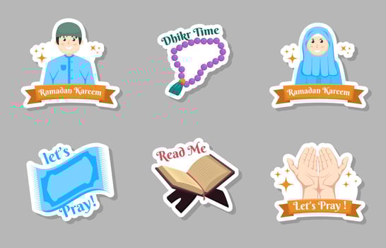 Sticker Islamic Journal Element vector