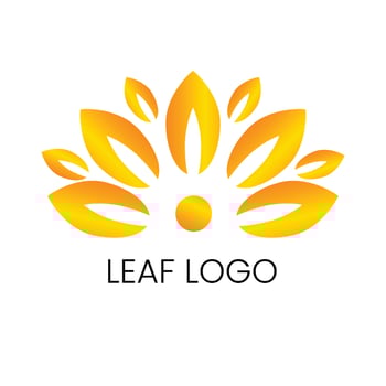 Elegant sun leaf logo vector