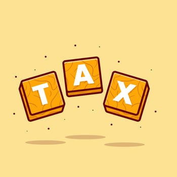 Tax word concept cartoon illustration flat vector isolated object