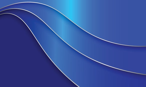 Abstract blue metal curved line with silver lines. vector