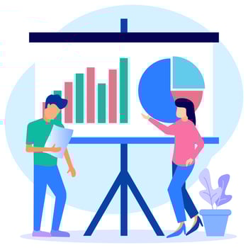 Illustration vector graphic cartoon character of presentation