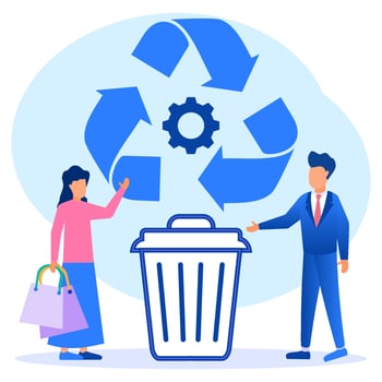 Illustration vector graphic cartoon character of recycle