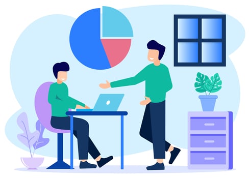 Illustration vector graphic cartoon character of business partner