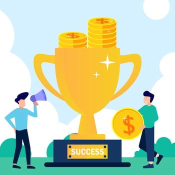 Illustration vector graphic cartoon character of successful business