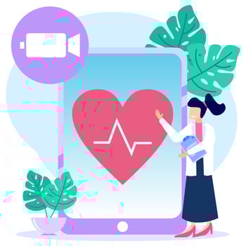 Illustration vector graphic cartoon character of health consultation