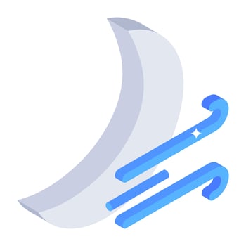 A isometric design icon of windy night vector