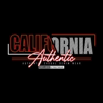 california denim streetwear t-shirt and apparel vector