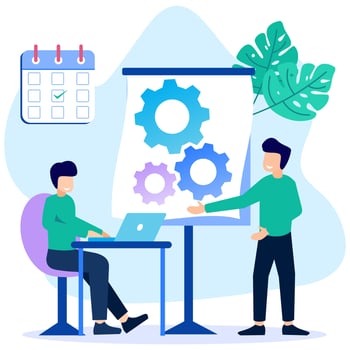 Illustration vector graphic cartoon character of business office