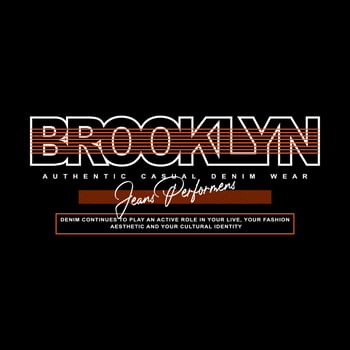 brooklyn denim streetwear t-shirt and apparel vector