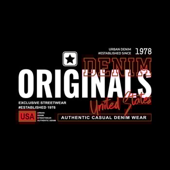 original denim streetwear t-shirt and apparel vector