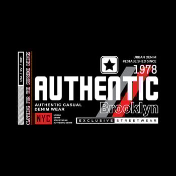 authentic denim streetwear t-shirt and apparel vector