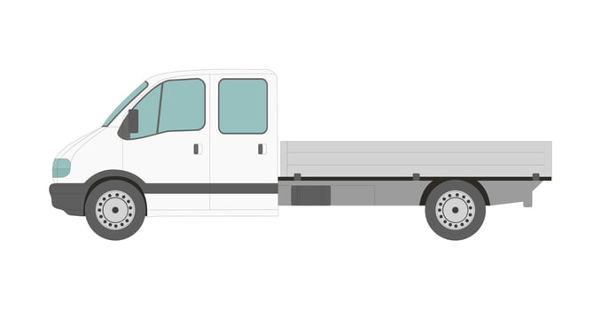 Big white cargo car on a white background - Vector