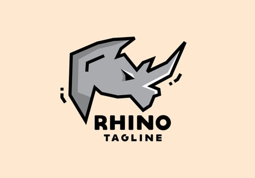 Stiff art style of rhino head vector