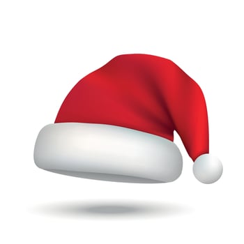Realistic Christmas Santa Claus hat isolated vector