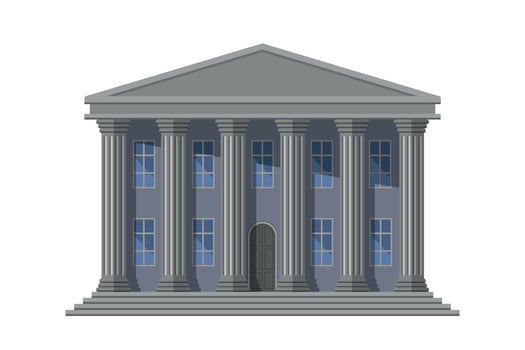 retro public building with columns vector