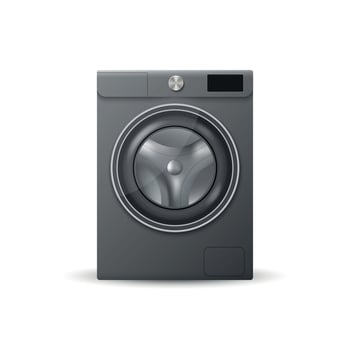 Realistic modern washing machine . Vector illustration