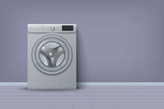Realistic modern washing machine vector