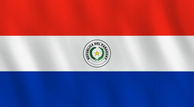 Paraguay flag with waving effect, official proportion. vector