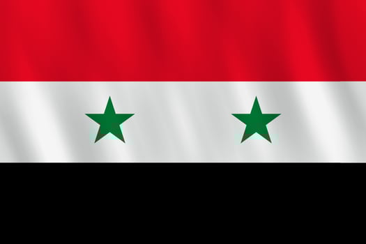 Syria flag with waving effect, official proportion. vector